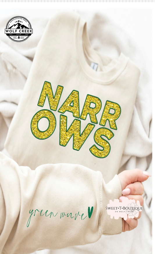 NARROWS Faux Ebroidery And Glitter Crewneck Sweatshirt