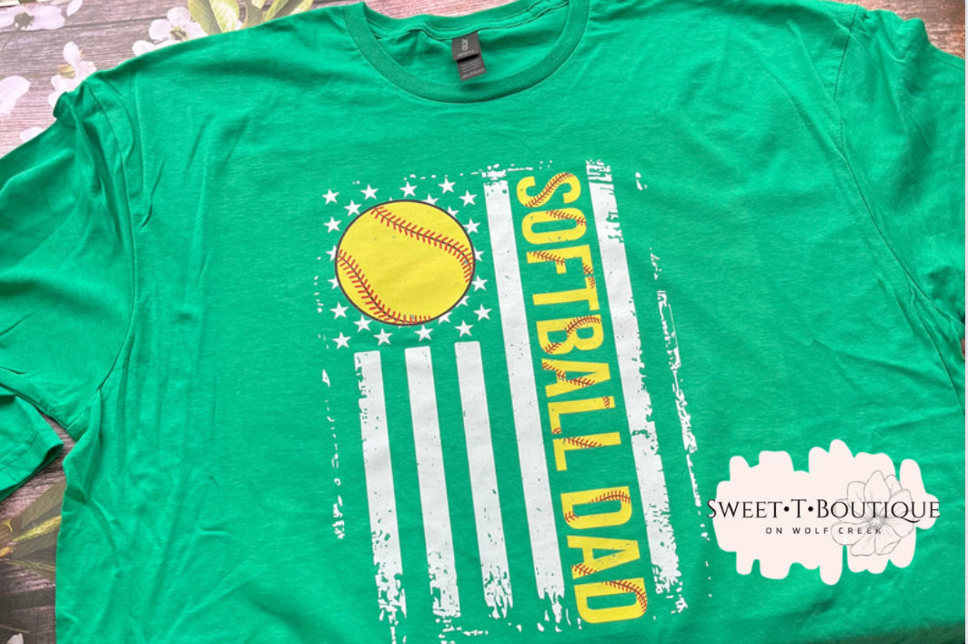 Softball Dad Flag Sweet T-Shirt