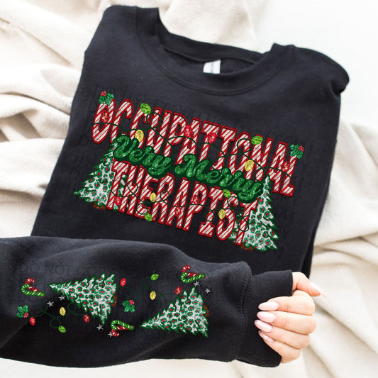 Very Merry Occupational Therapist Crewneck Sweatshirt