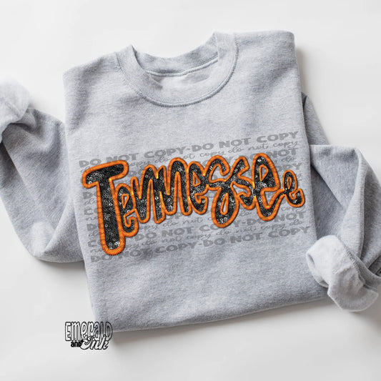 Tennessee Faux Glitter Crewneck Sweatshirt