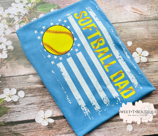 Softball Dad Flag Sweet T-Shirt