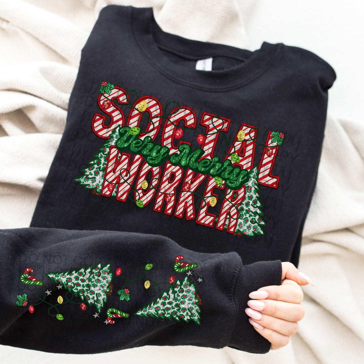 Very Merry Social Worker Crewneck Sweatshirt