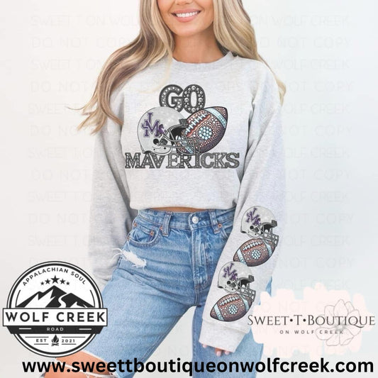 Go Mavericks Faux Rhinestone Crewneck Sweatshirt