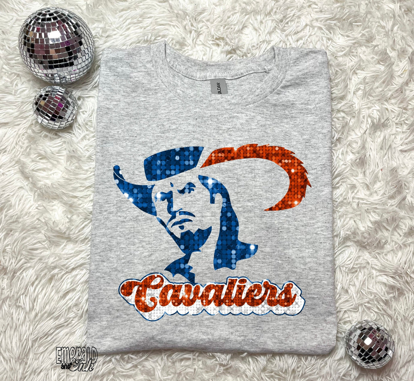 U of Virginia Faux Glitter Mascot Crewneck Sweatshirt