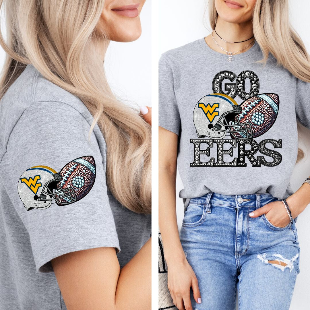 Go Eers Faux Rhinestone Crewneck Sweatshirt Or Tshirt