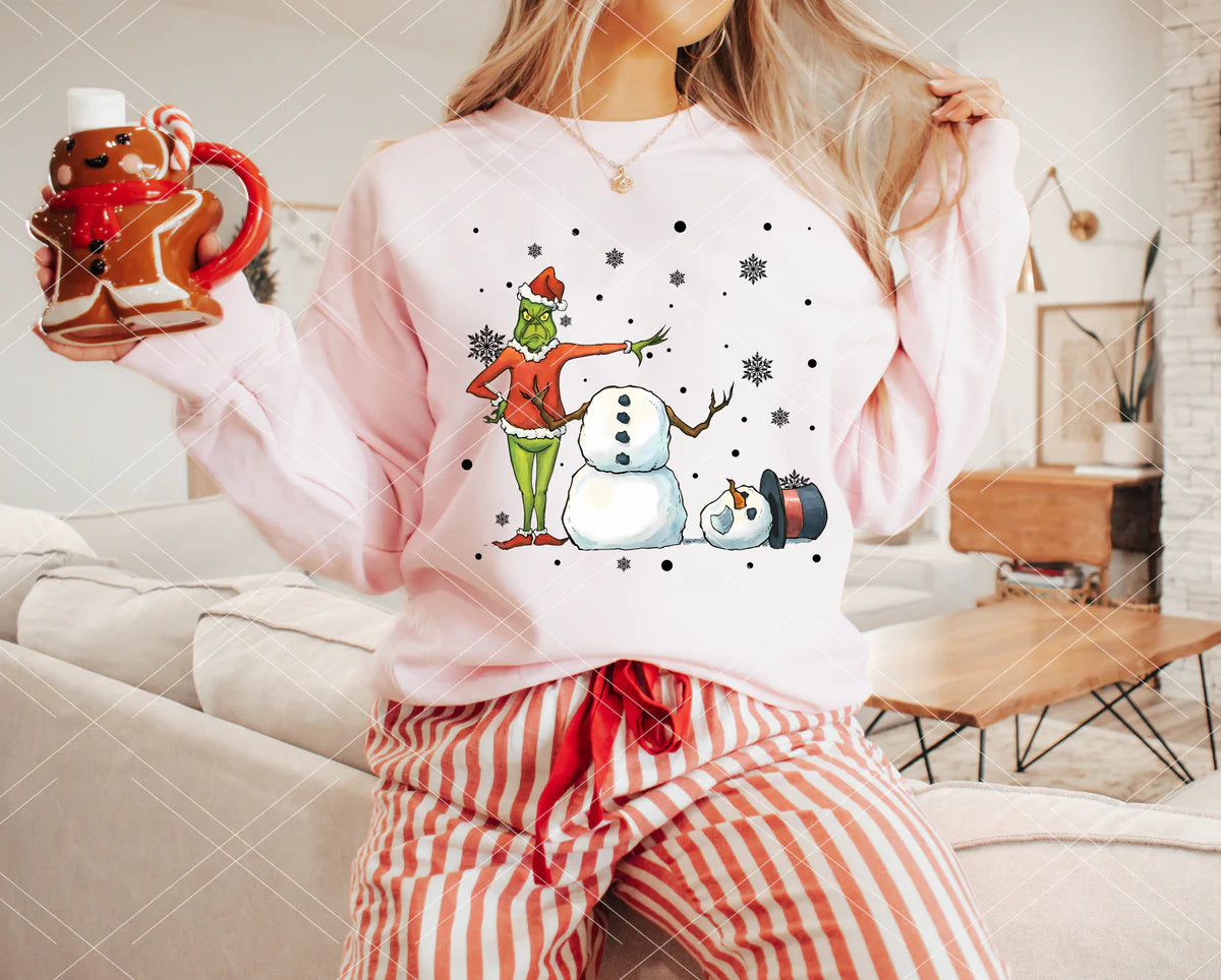 Gr!nch & Snowman Crewneck/Tshirt