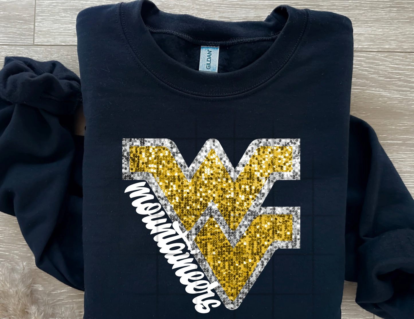 WV Faux Glitter Eers Crewneck Sweatshirt