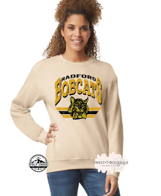 Vintage Radford Bobcats Crew Neck Sweatshirt