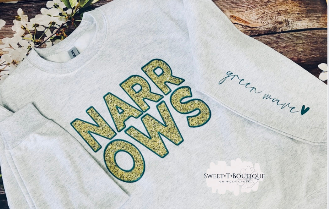 NARROWS Faux Ebroidery And Glitter Crewneck Sweatshirt