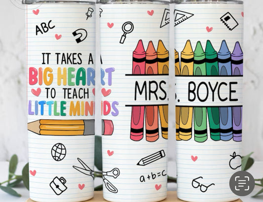 20 Oz Crayon Personalized Teacher Tumbler