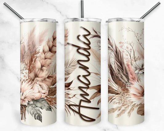 Personalized Name Boho Flower 20 OzTumbler