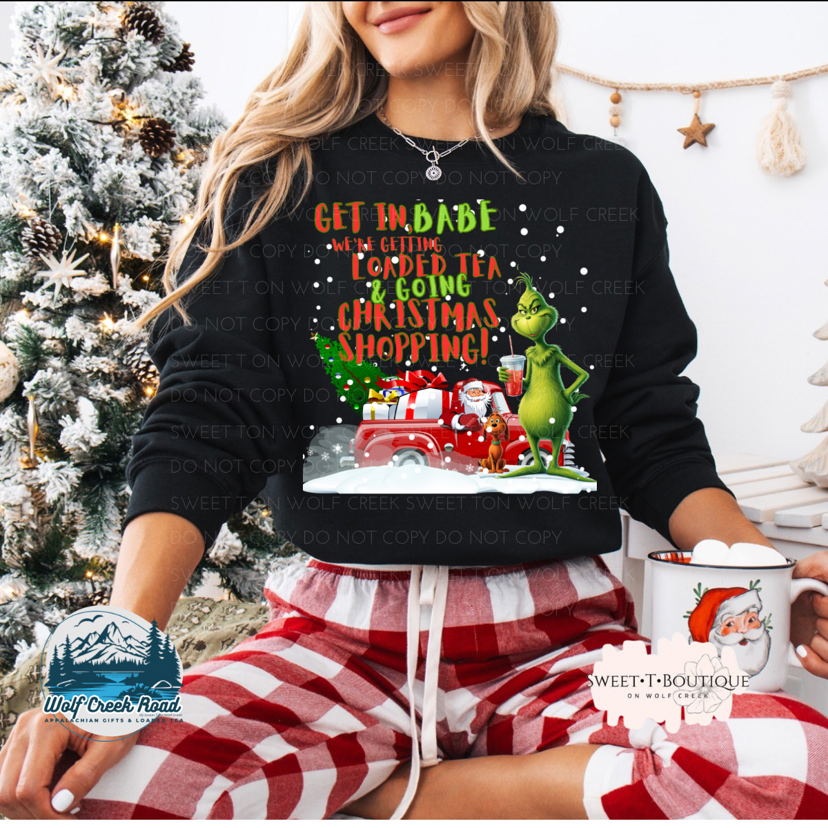 Get In, Babe Loaded Teas Christmas Crewneck Tee Or Sweatshirt