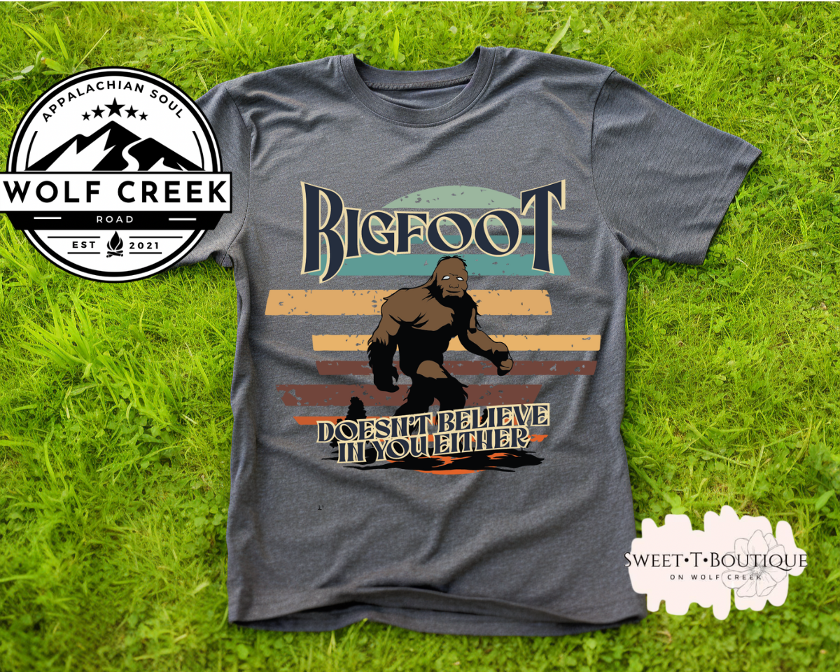 Bigfoot Doesn’t Believe In You Either Wolf Creek Road Original Sunset Print