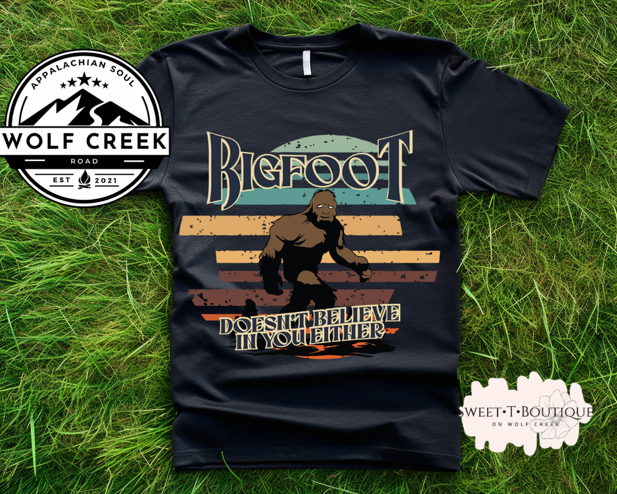 Bigfoot Doesn’t Believe In You Either Wolf Creek Road Original Sunset Print