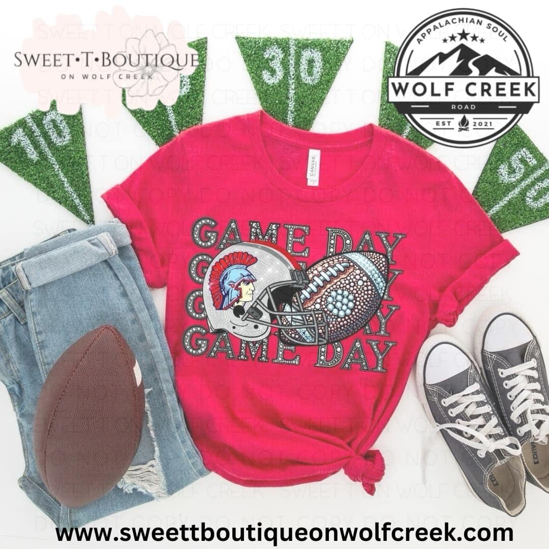 Game Day Spartans Faux Rhinestone Sweet T