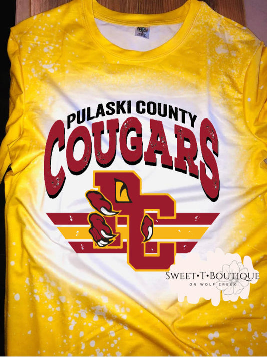 Vintage Distressed Pulaski County Cougars Sweet T