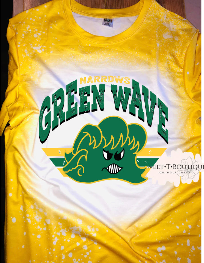 Vintage Distressed Narrows Green Wave Sweet T