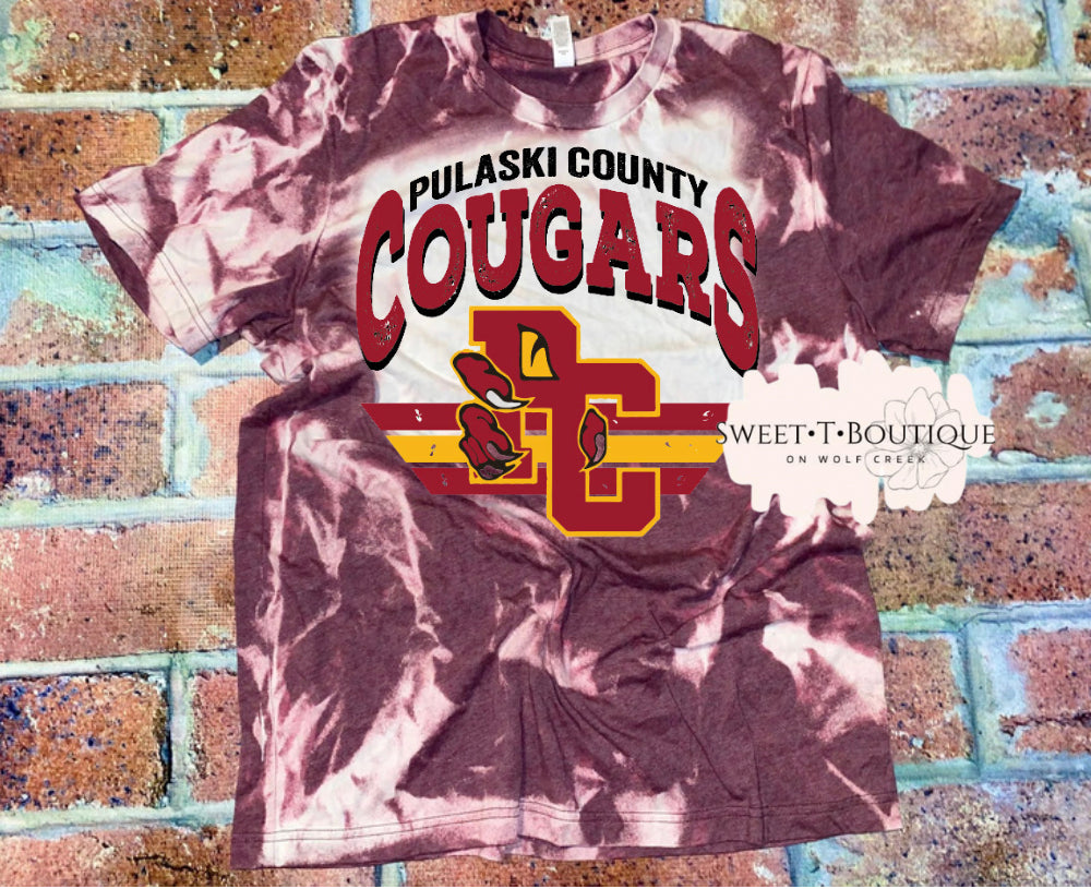 Vintage Distressed Pulaski County Cougars Sweet T