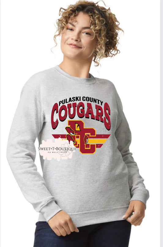 Vintage Pulaski County Cougars Crew Neck Sweatshirt