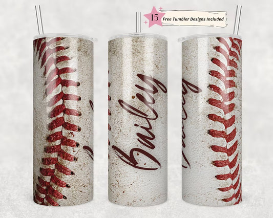 20 Oz Personalized Baseball Tumbler