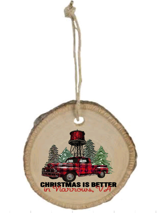 Hometown Christmas Wood Slice Ornaments