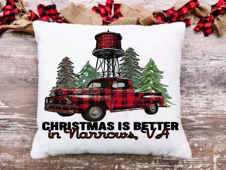 Hometown Christmas Throw Pillow