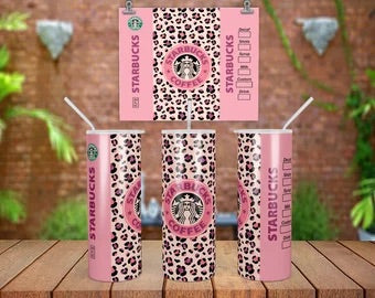 Starbucks Tan Or Pink Cheetah 20 oz Tumbler