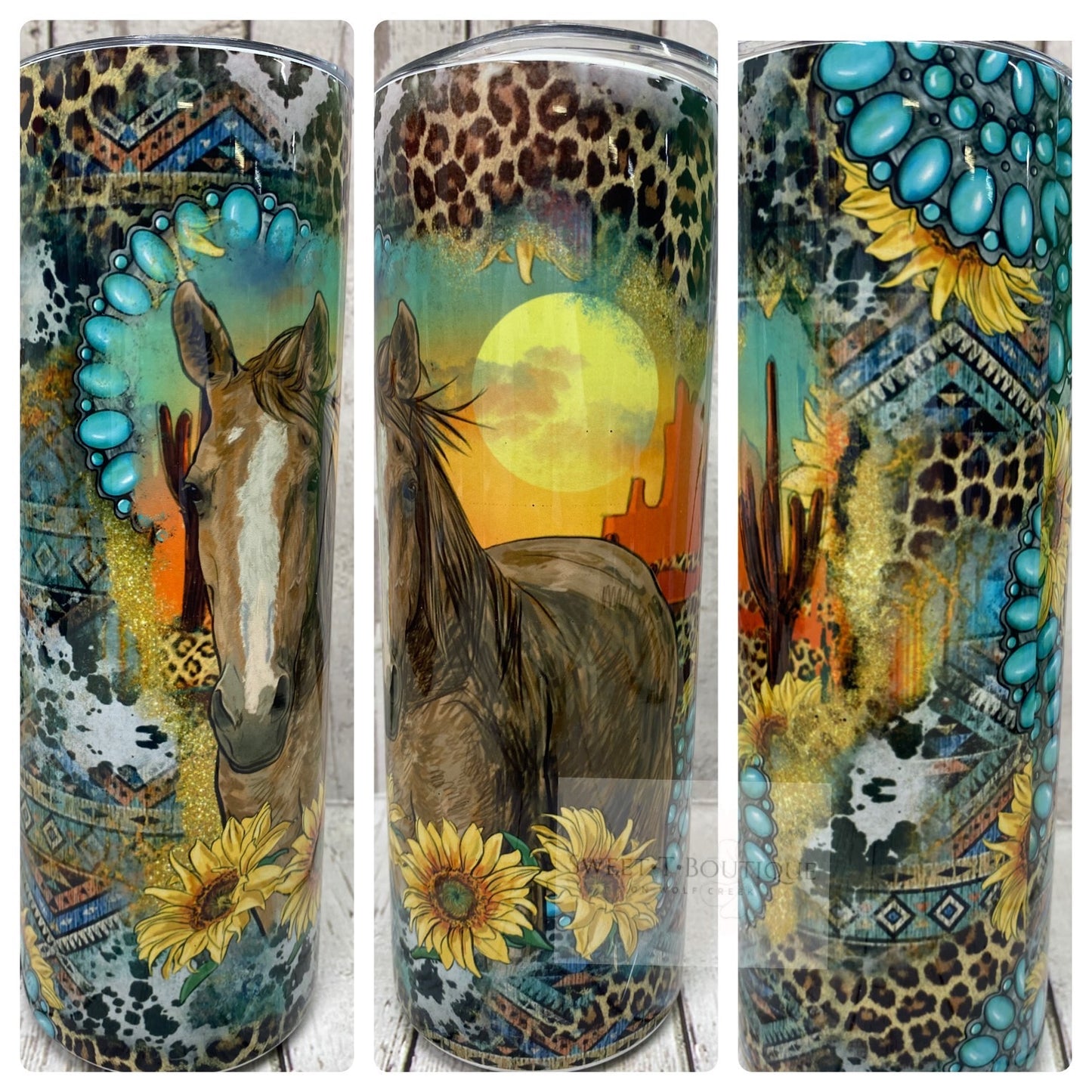 20 Oz Western Horse And Desert Tumbler