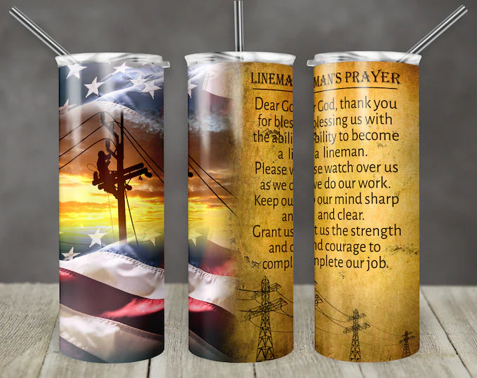 20 Oz Lineman’s Prayer Tumbler