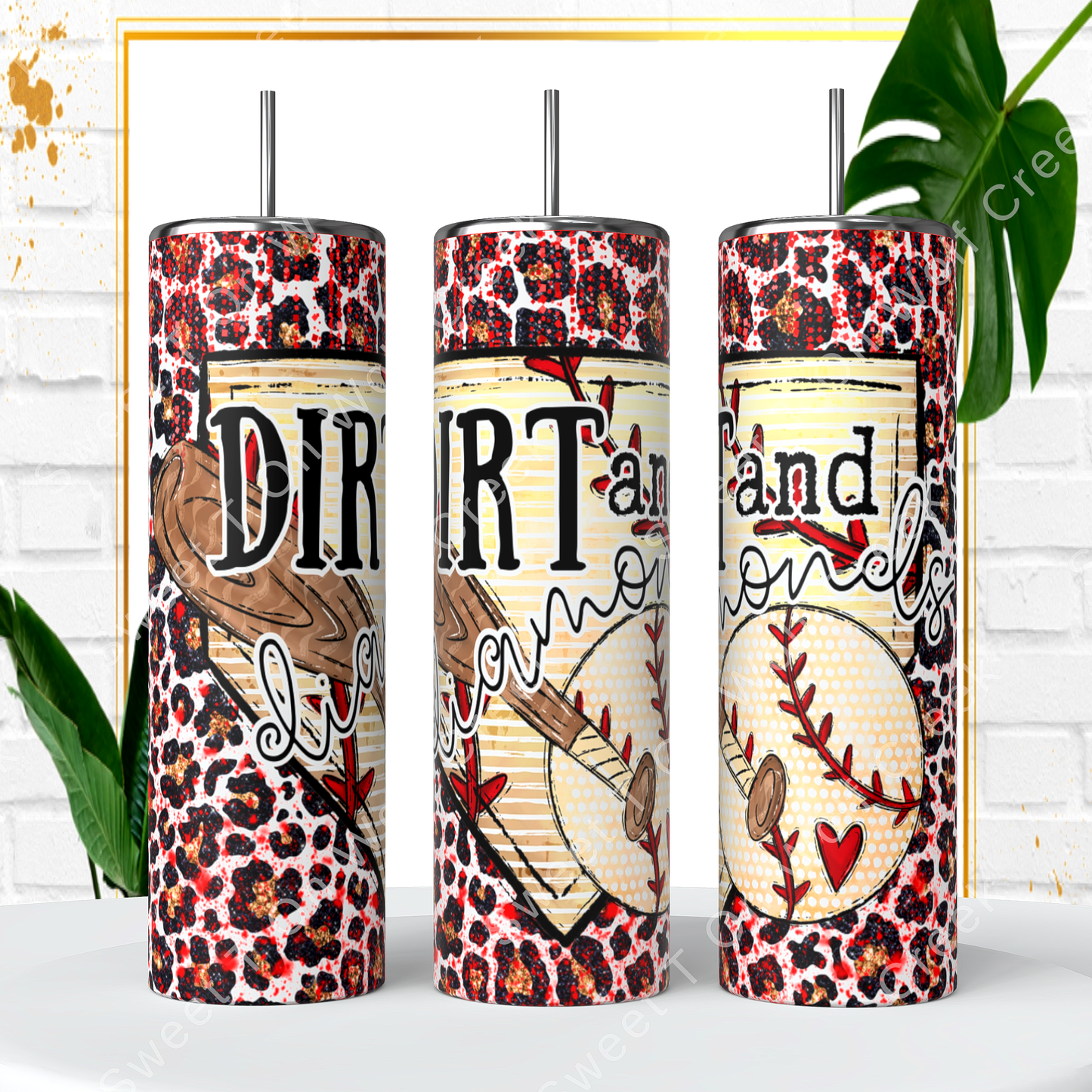 20 Oz Dirt And Diamonds Baseball Tumbler