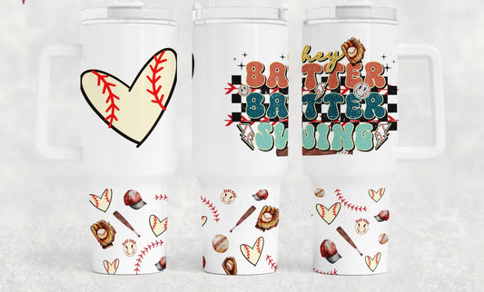 40 Oz Baseball Hey Batter Batter Swing Tumbler