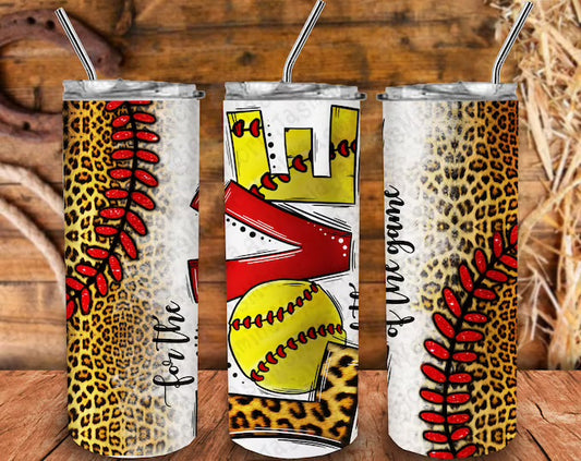 20 Oz For The Love Of The Game Softball Tumbler