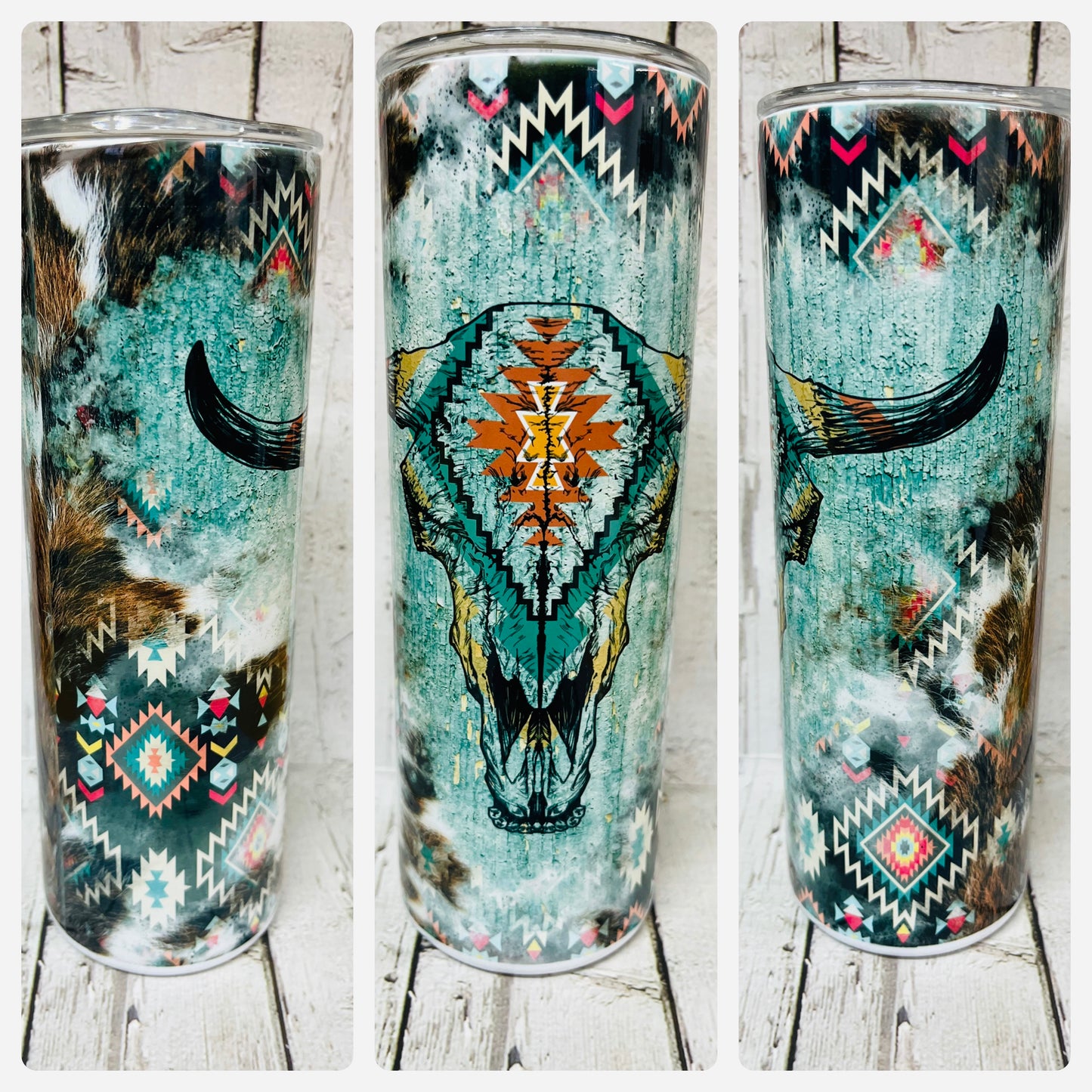 20 Oz Aztec Skull Tumbler