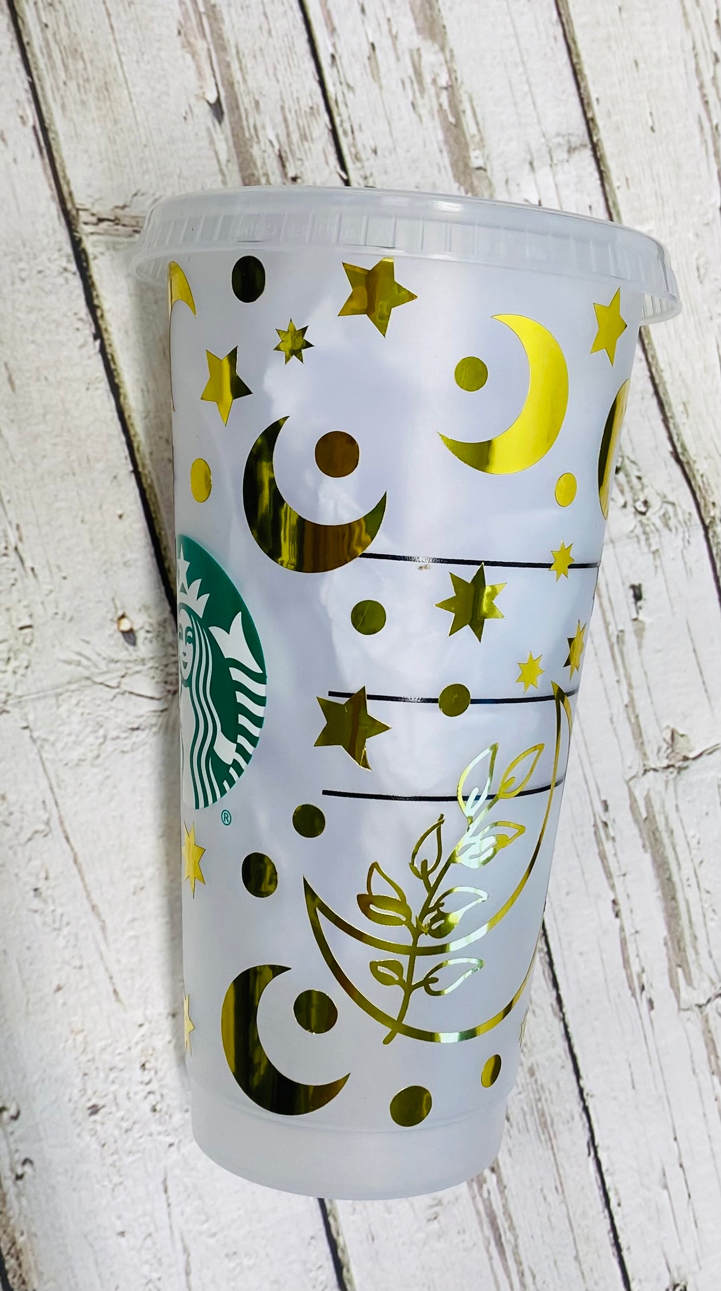 Celestial Golden Metallic Moon Venti Starbucks Cup