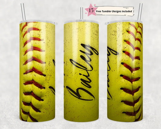 20 Oz Personalized Softball Tumbler