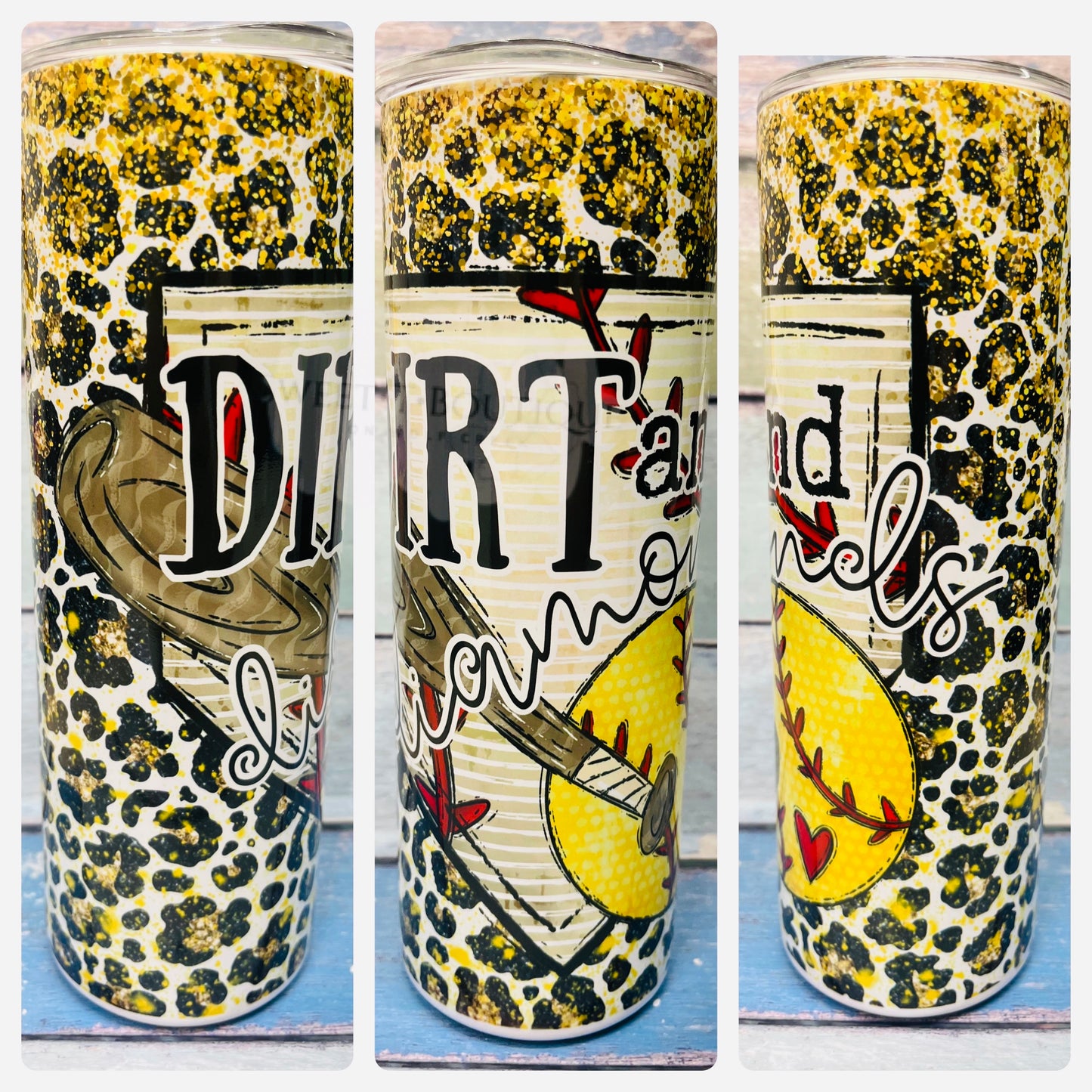 20 Oz Dirt And Diamonds Softball Tumbler