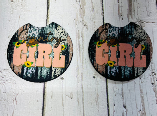 Country Girl Car Coaster