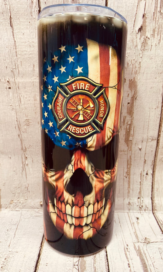 20’oz Fire And Skull Tumbler