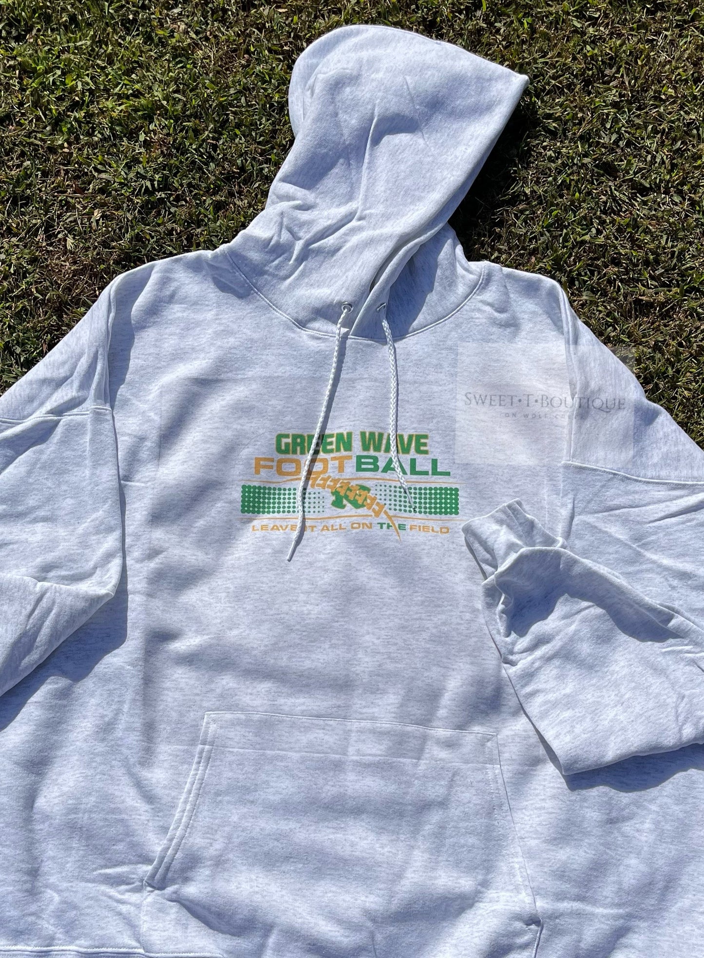 Green Wave Football Hooded/Hoodie Sweatshirt