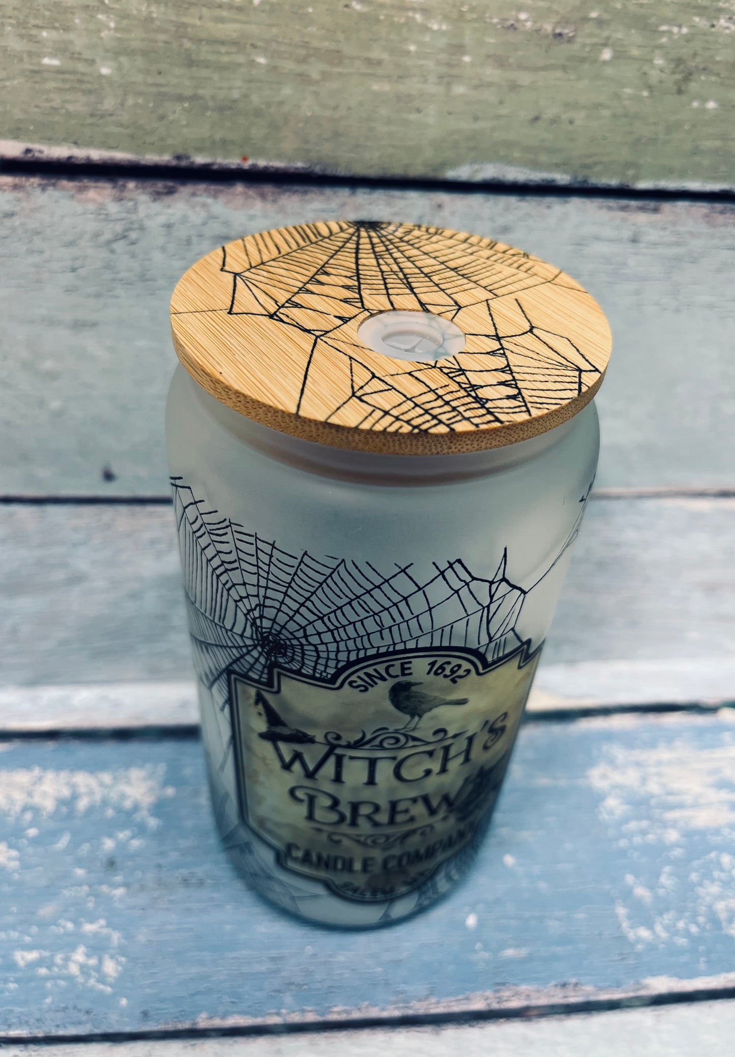 16 Oz Witch’s Brew Candle Iced Coffee Glass