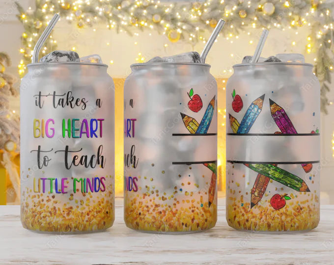 16 oz Personalized Teacher Life Iced Coffee Glass