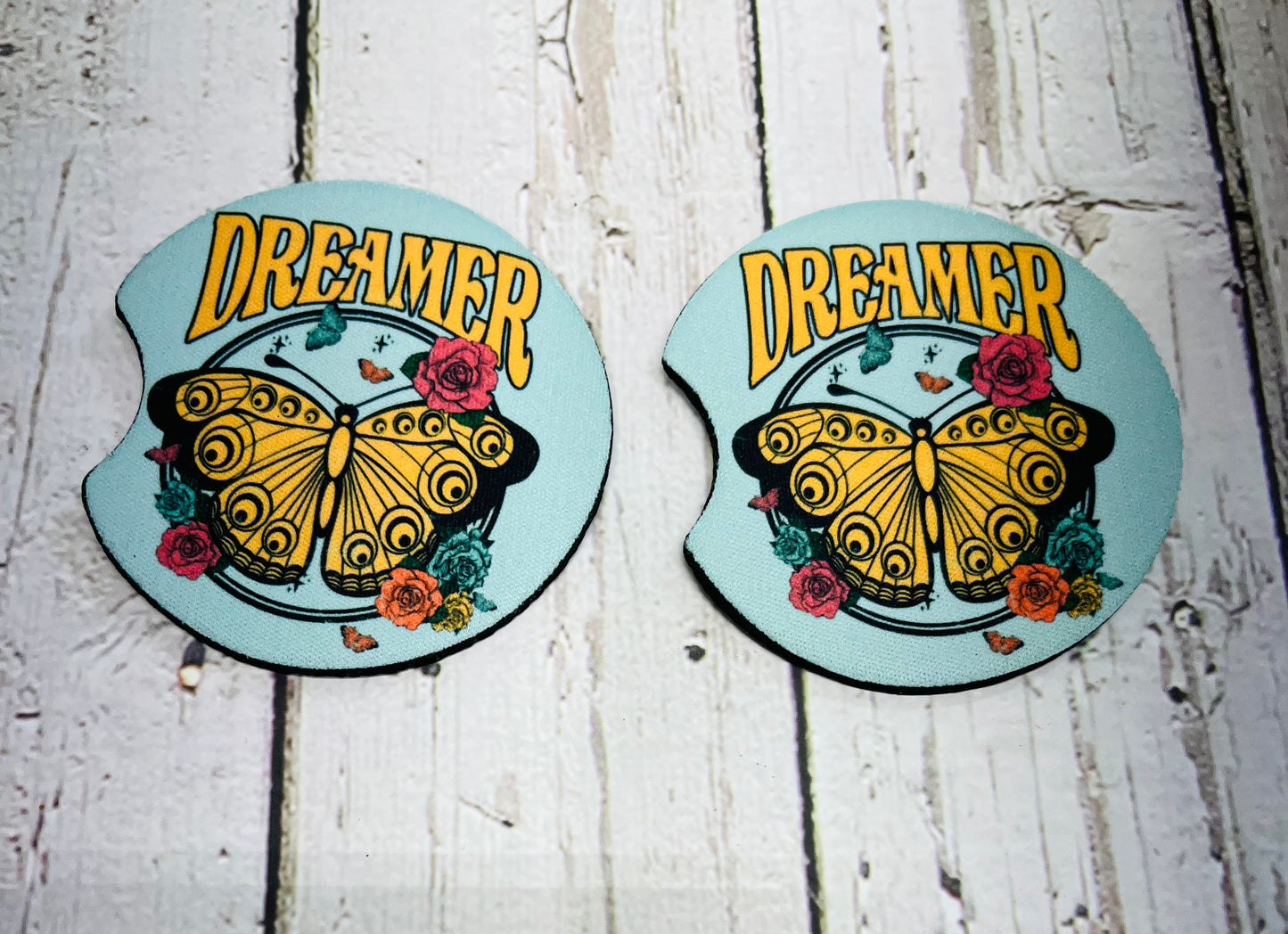 Boho Dreamer And Butterfly Car Coaster