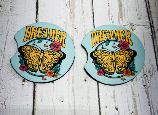 Boho Dreamer And Butterfly Car Coaster