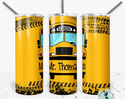 20 Oz Personalized Bus Driver Tumbler