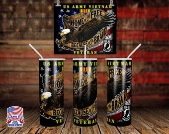 20 Oz Army Veteran Flag Tumbler