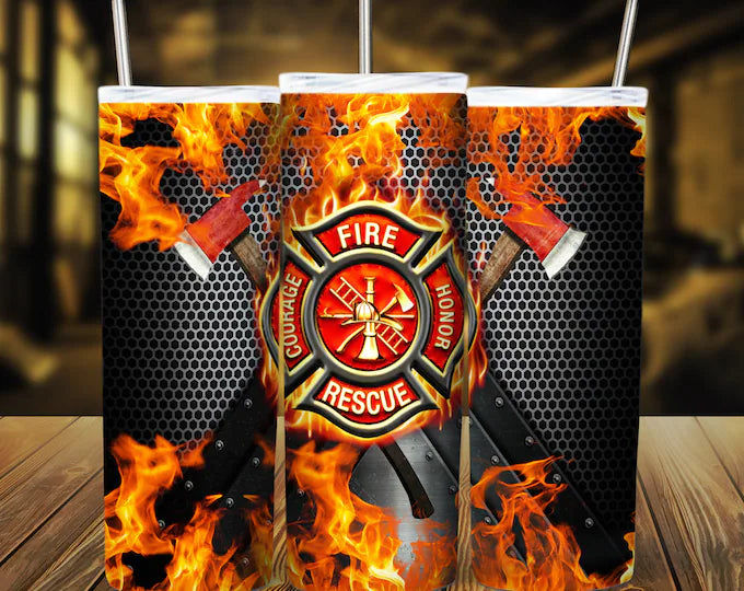 20 Oz  Fireman Tumbler