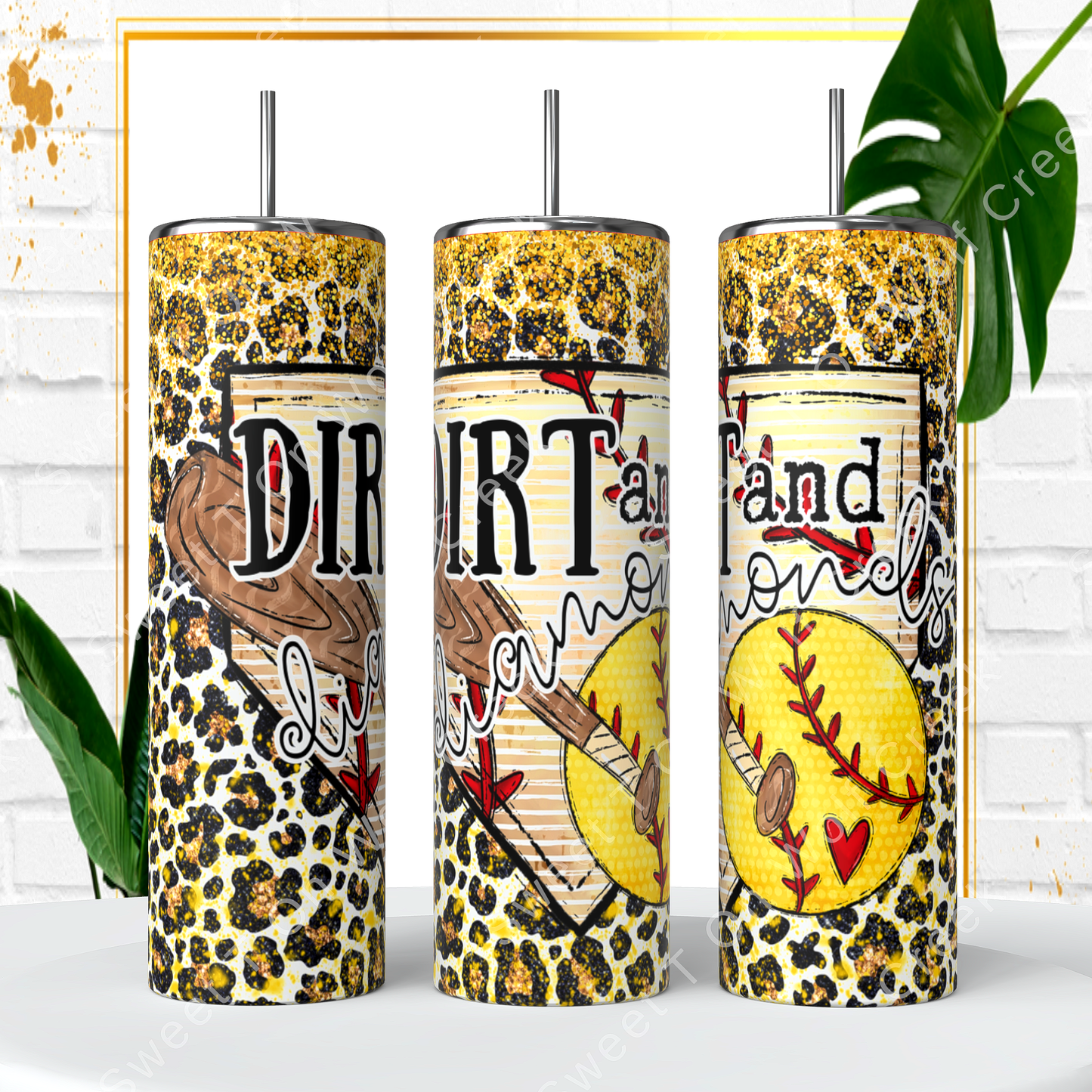 20 Oz Softball Dirt And Diamonds Tumbler