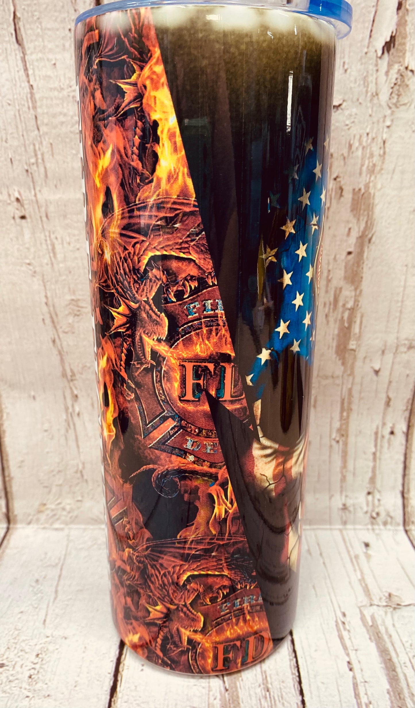 20’oz Fire And Skull Tumbler