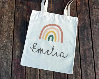 Personalized Boho Rainbow Tote