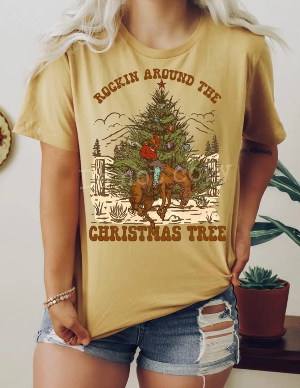 Rockin Around The Christmas Tree Western Sweet Tee